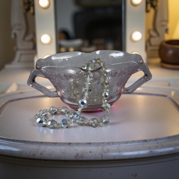 Pink Life Vintage Florentine No.1 Pink Depression Glass Bowl • Hazel-Atlas 1930s - Picture 6 of 8